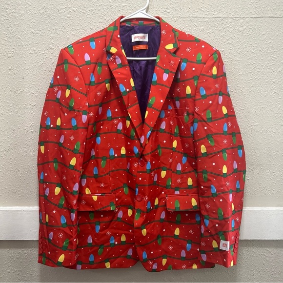 Opposuits Holiday Christmas Light String Suit Coat Large - Picture 1 of 6